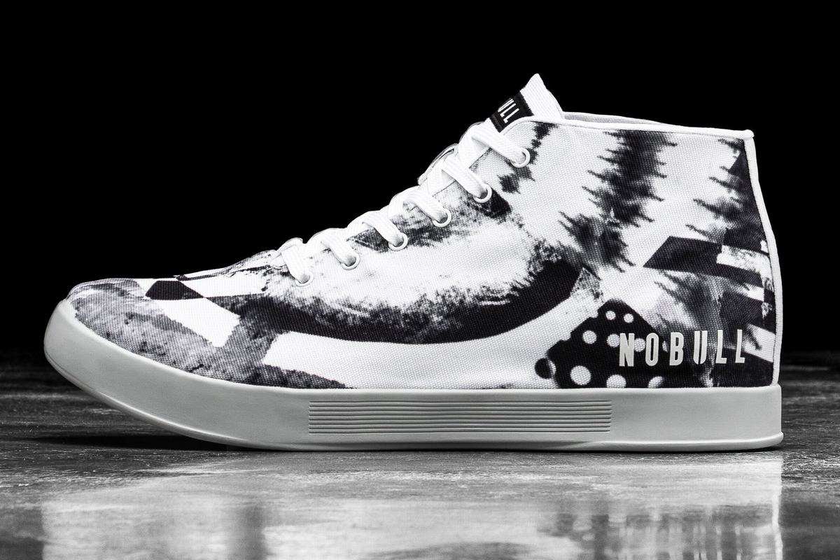 Basket Nobull Artists For Humanity Canvas Mid Trainer Homme Blanche Noir | XC4183629