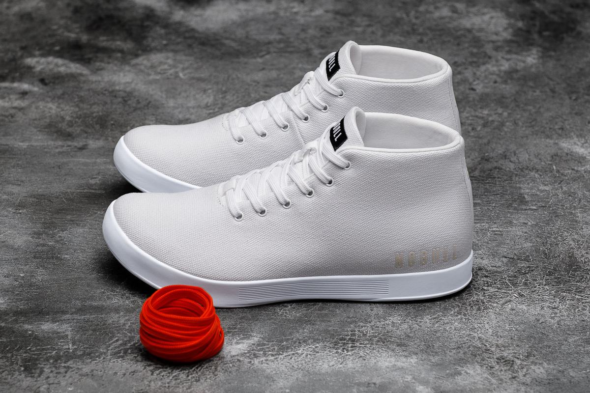 Basket Nobull Canvas Mid Trainer Femme Blanche | ZY4862795
