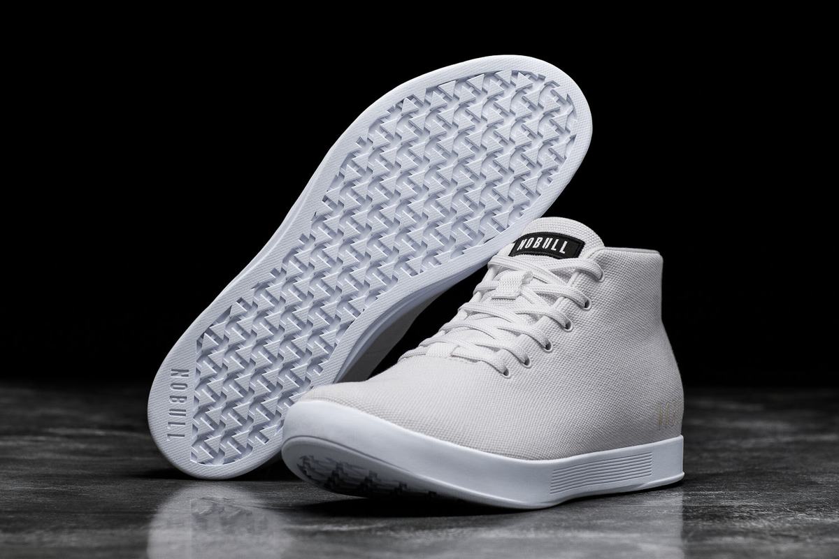 Basket Nobull Canvas Mid Trainer Femme Blanche | ZY4862795
