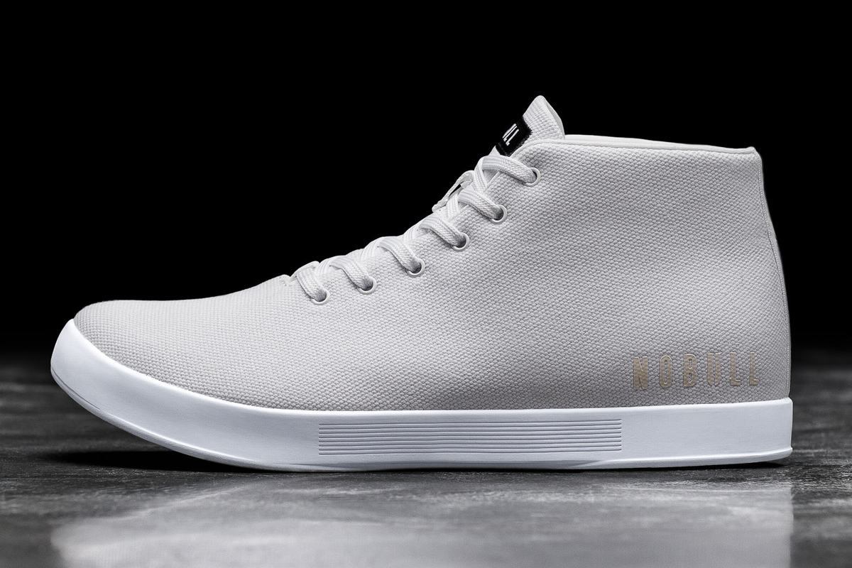 Basket Nobull Canvas Mid Trainer Femme Blanche | ZY4862795