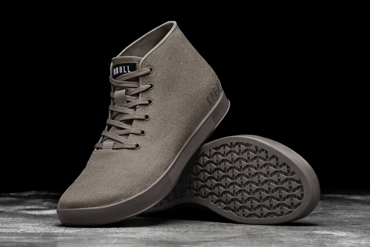 Basket Nobull Canvas Mid Trainer Femme Marron | MN5089243
