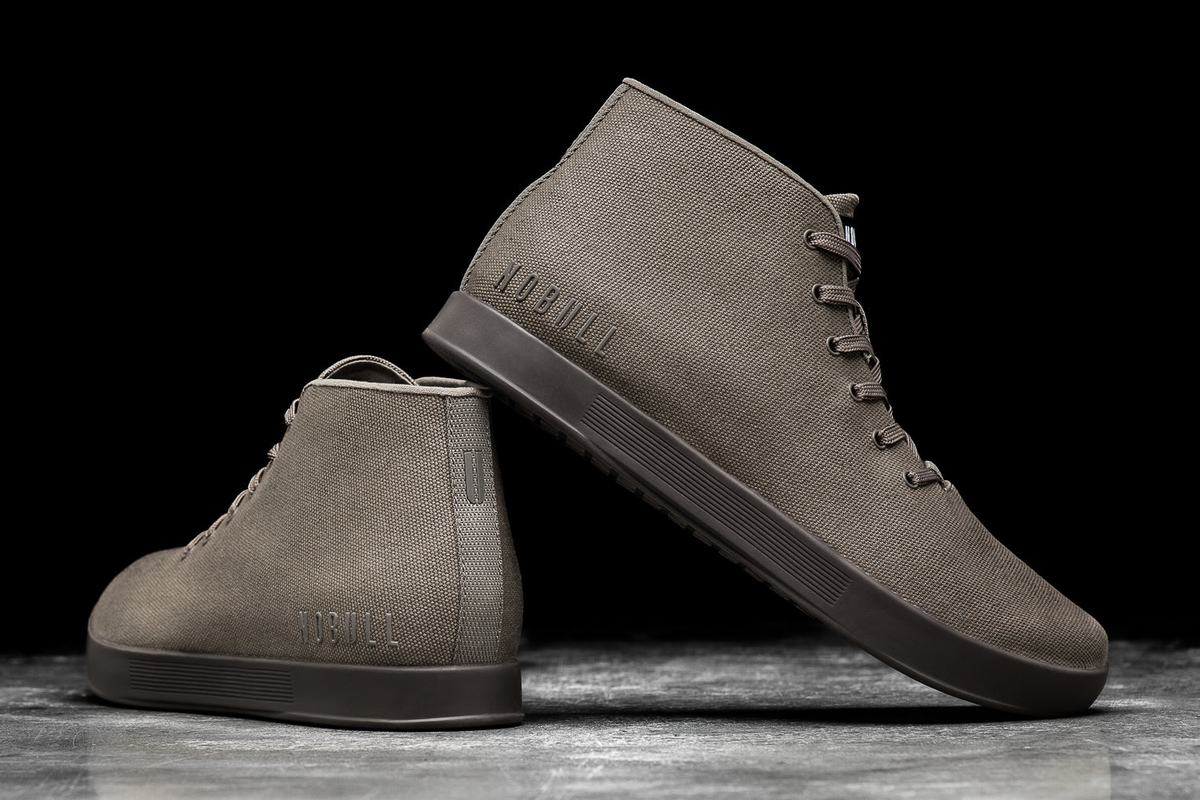 Basket Nobull Canvas Mid Trainer Femme Marron | MN5089243