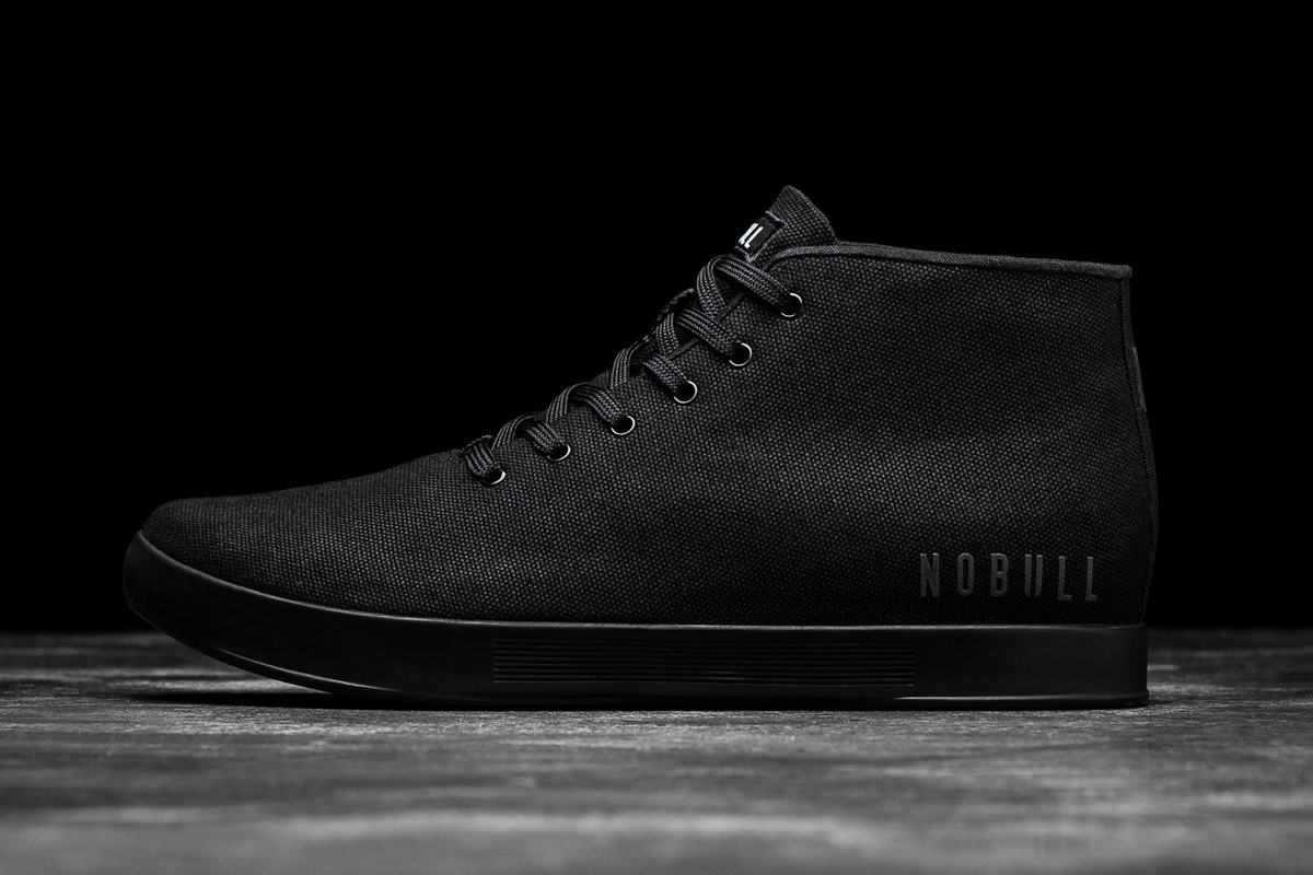 Basket Nobull Canvas Mid Trainer Femme Noir | TO1439065