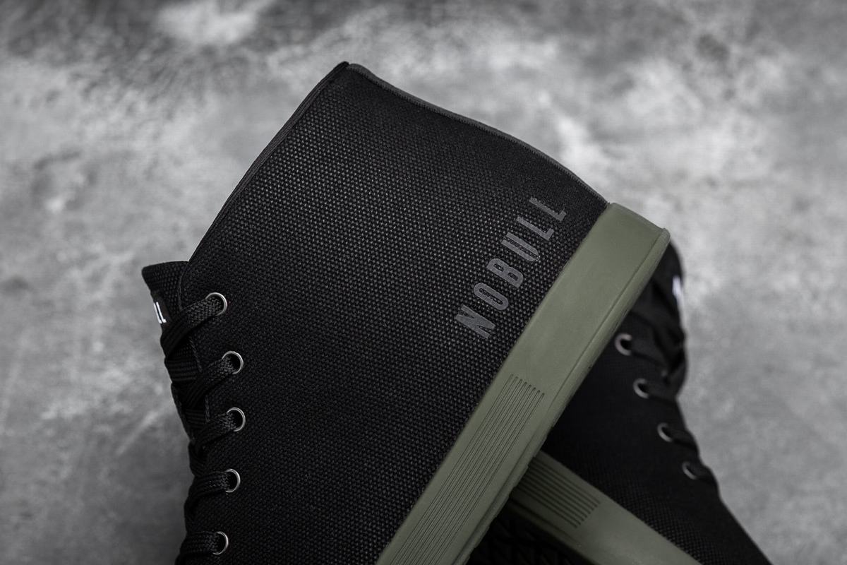 Basket Nobull Canvas Mid Trainer Femme Noir Vert Foncé | XP2319867