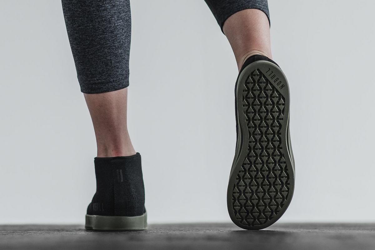 Basket Nobull Canvas Mid Trainer Femme Noir Vert Foncé | XP2319867
