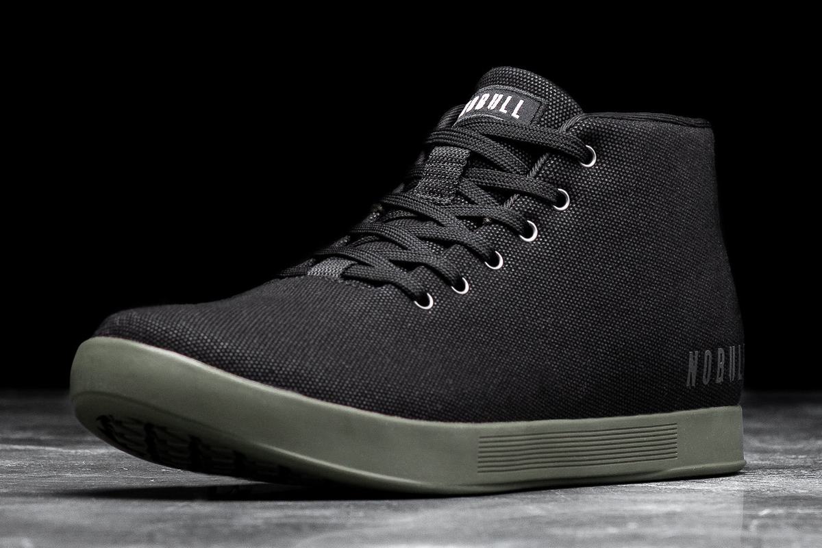 Basket Nobull Canvas Mid Trainer Femme Noir Vert Foncé | XP2319867