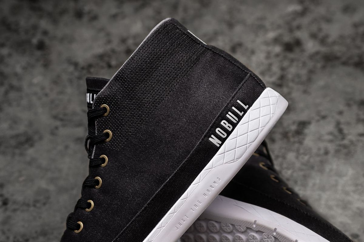 Basket Nobull Canvas Mid Trainer Femme Noir | YR2410638