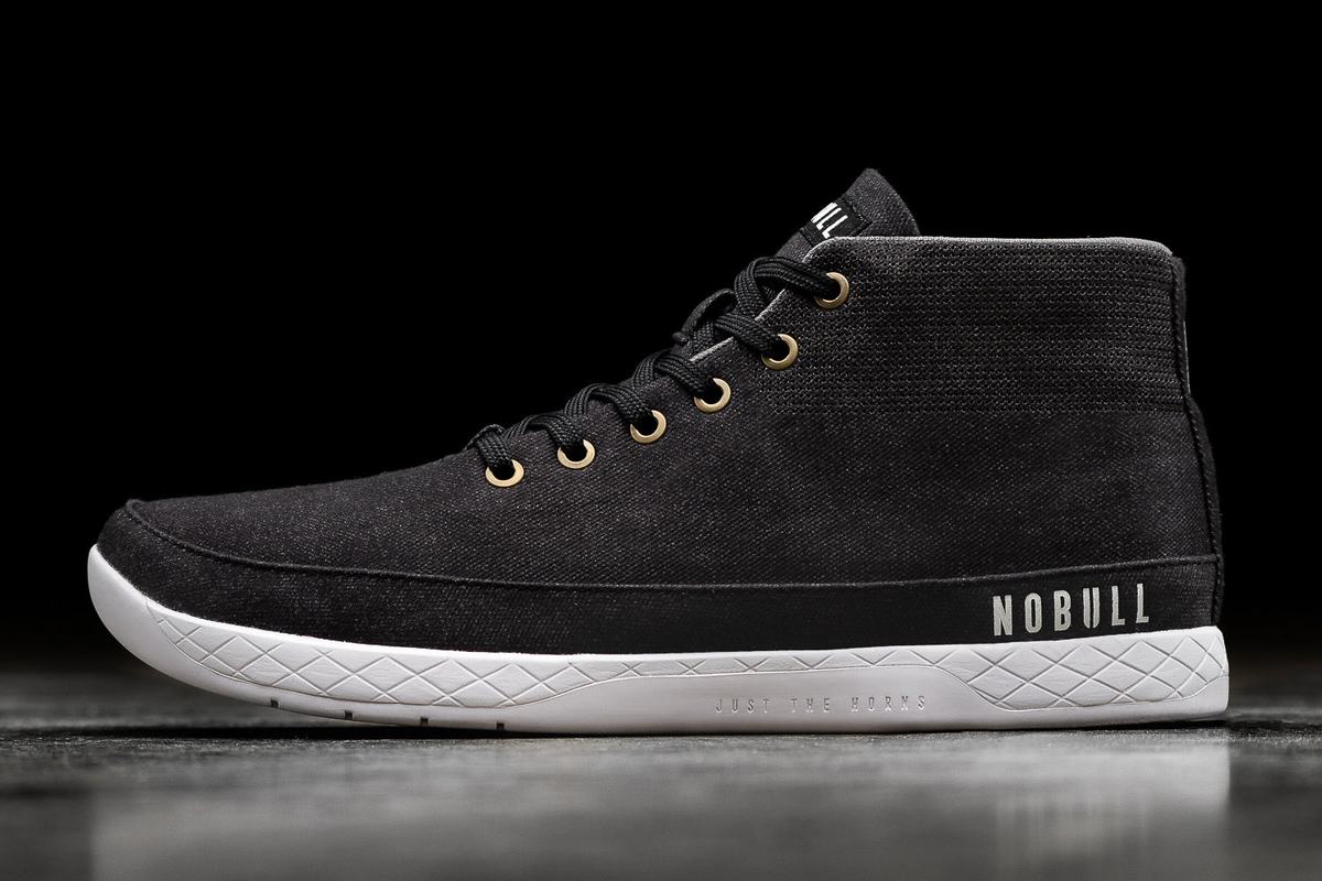Basket Nobull Canvas Mid Trainer Femme Noir | YR2410638