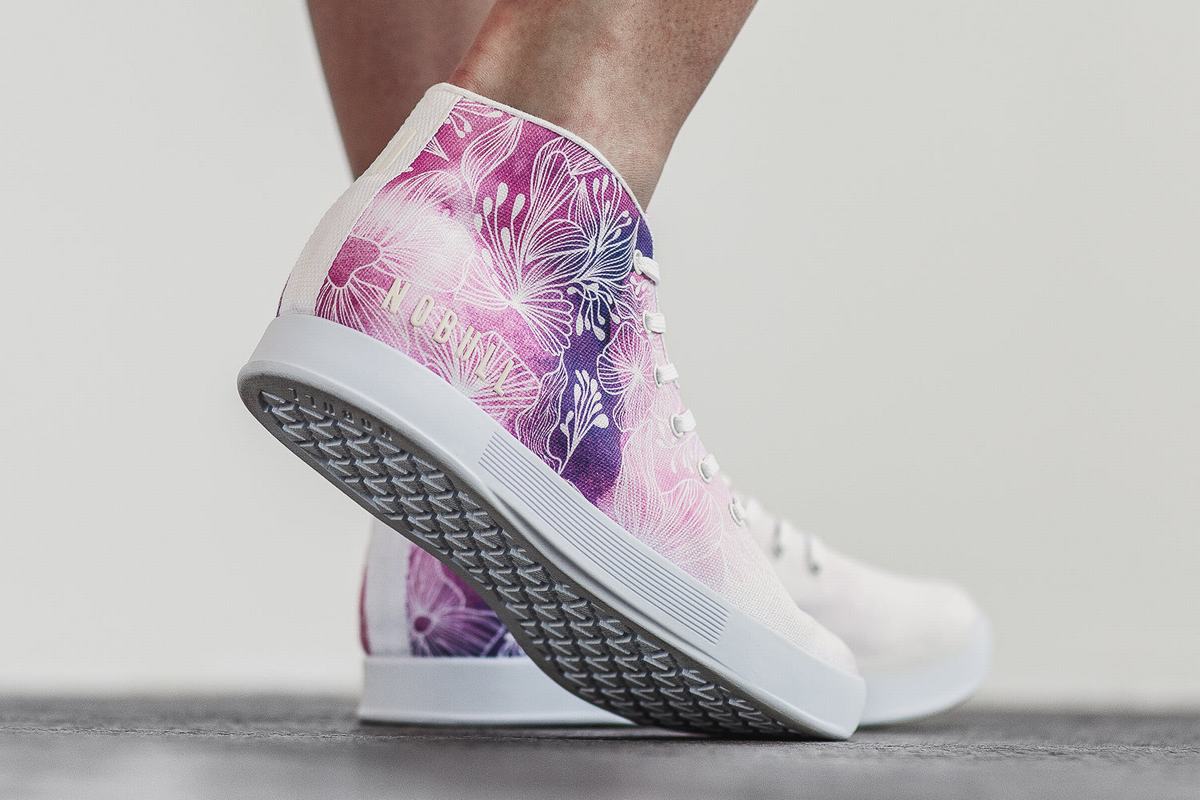 Basket Nobull Canvas Mid Trainer Femme Rose Blanche | UO3186947