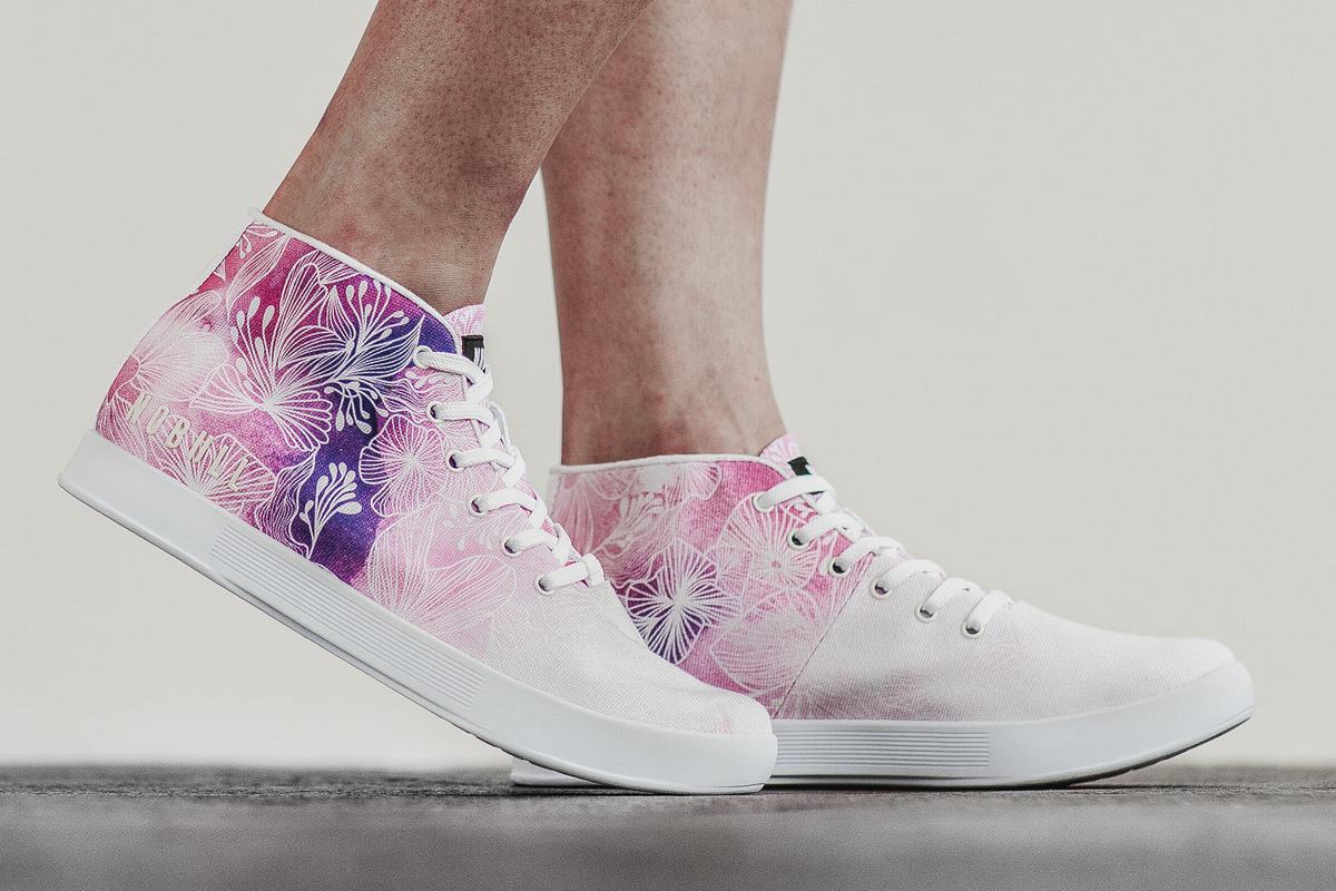 Basket Nobull Canvas Mid Trainer Femme Rose Blanche | UO3186947