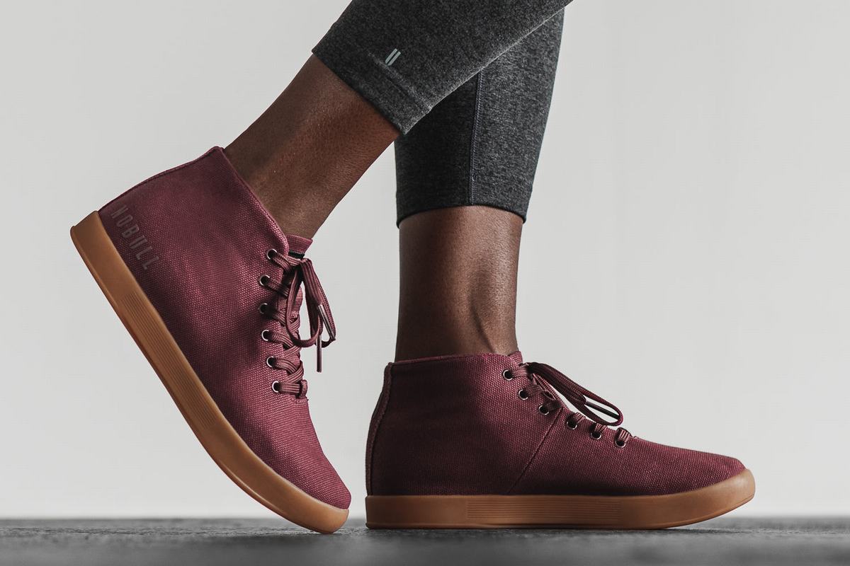 Basket Nobull Canvas Mid Trainer Femme Rouge Foncé | XY2168093