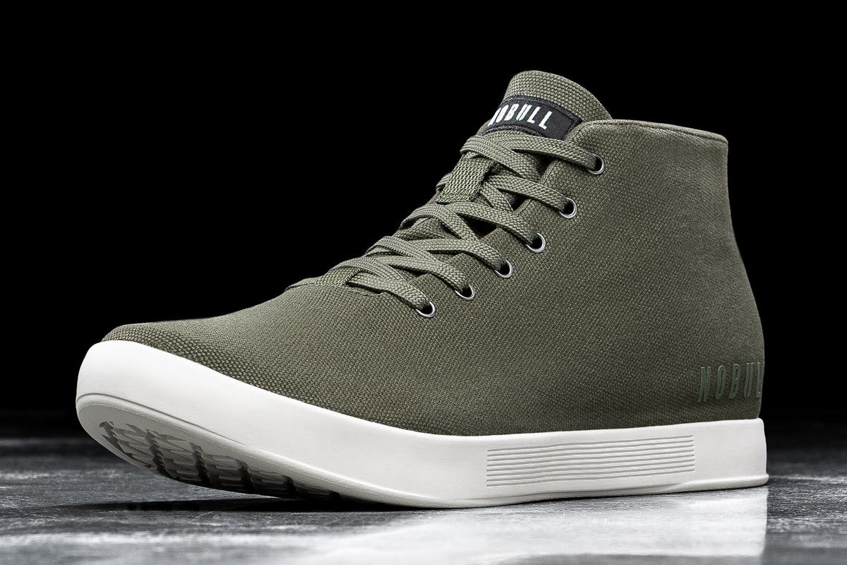 Basket Nobull Canvas Mid Trainer Femme Vert Foncé Blanche | SP3059784