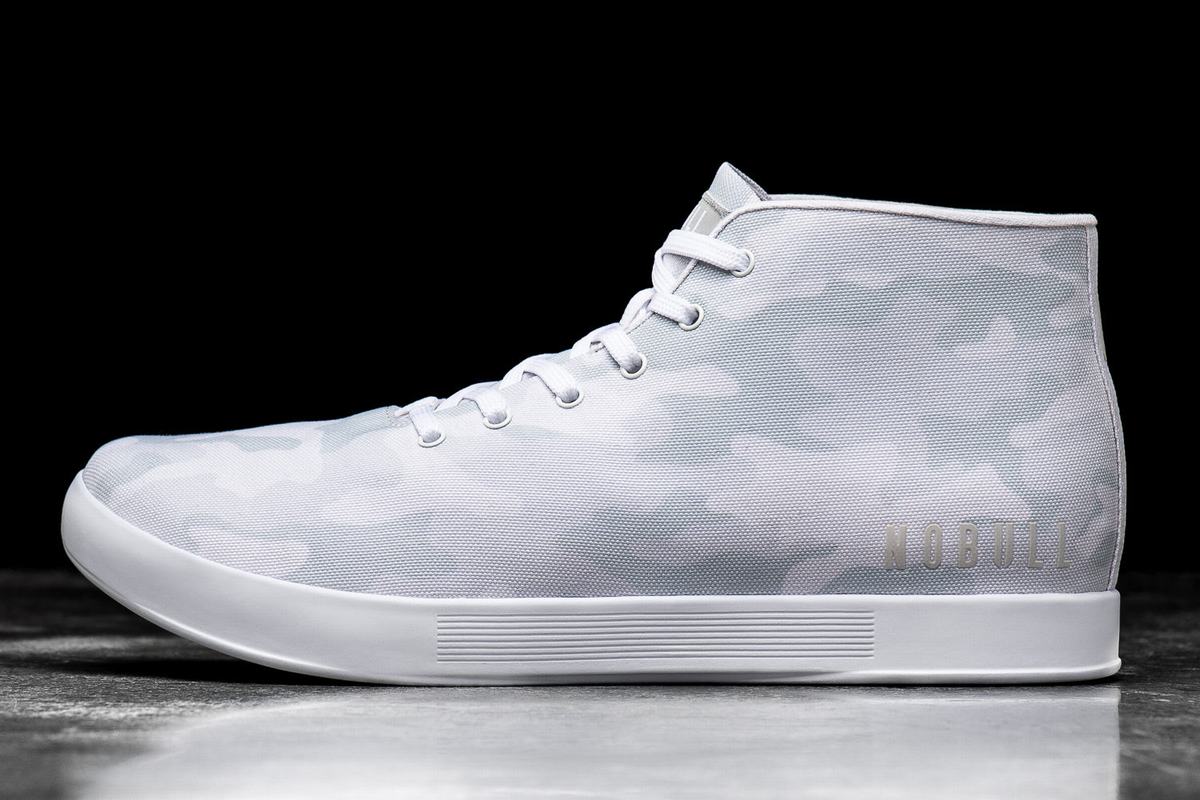 Basket Nobull Canvas Mid Trainer Homme Blanche Camouflage | VC2783460