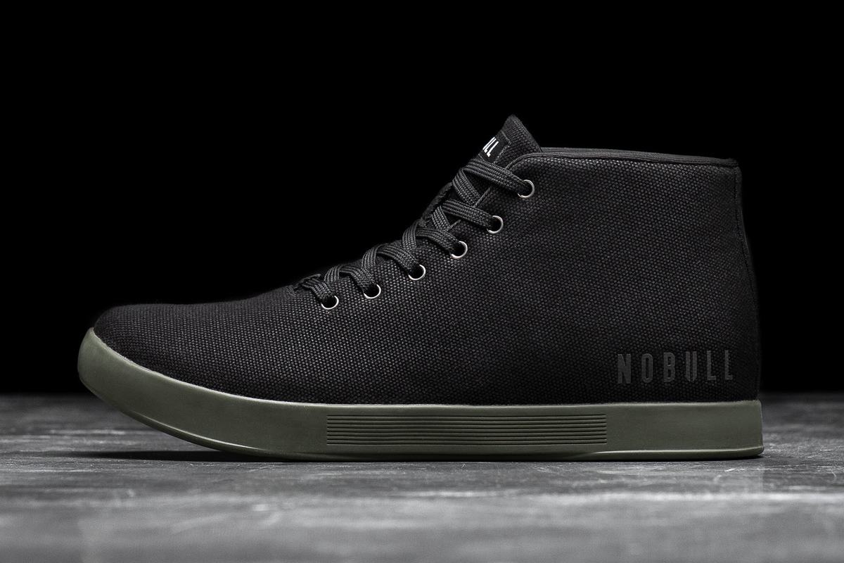 Basket Nobull Canvas Mid Trainer Homme Noir Vert Foncé | QY2108695