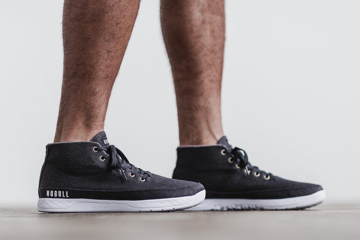 Basket Nobull Canvas Mid Trainer Homme Noir | SK7853964