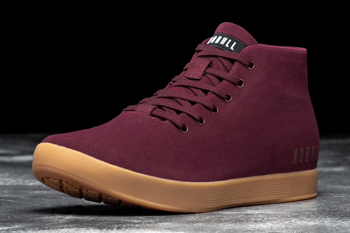 Basket Nobull Canvas Mid Trainer Homme Rouge Foncé | TP2861043