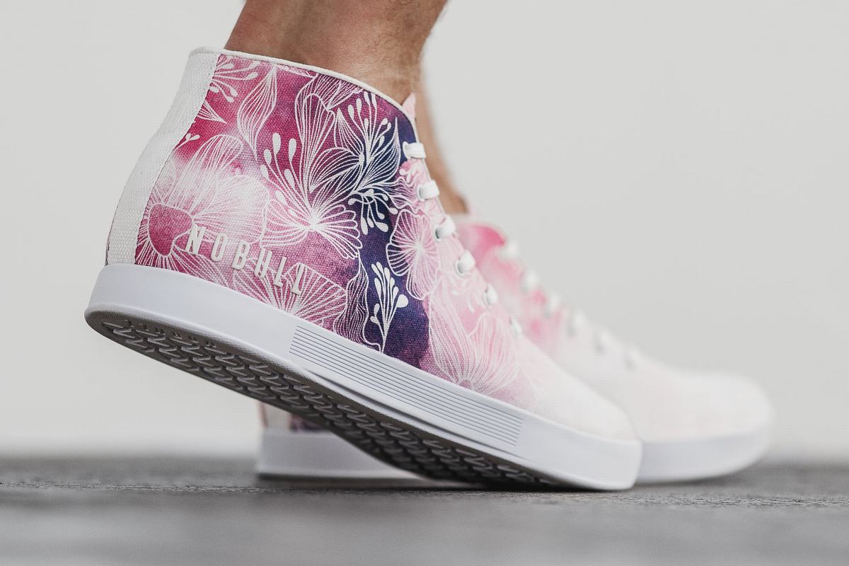 Basket Nobull Canvas Mid Trainer Homme Rose Blanche | ZM9380427