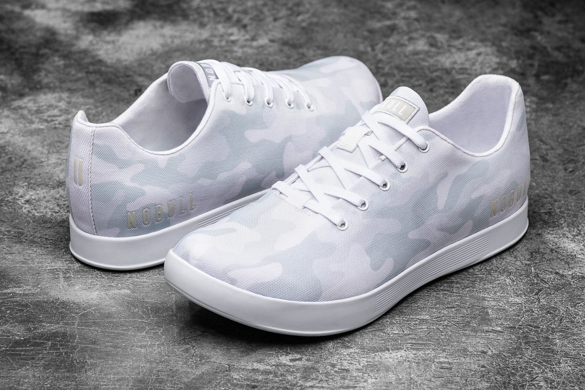 Basket Nobull Canvas Trainer Femme Blanche Camouflage | UT9236074