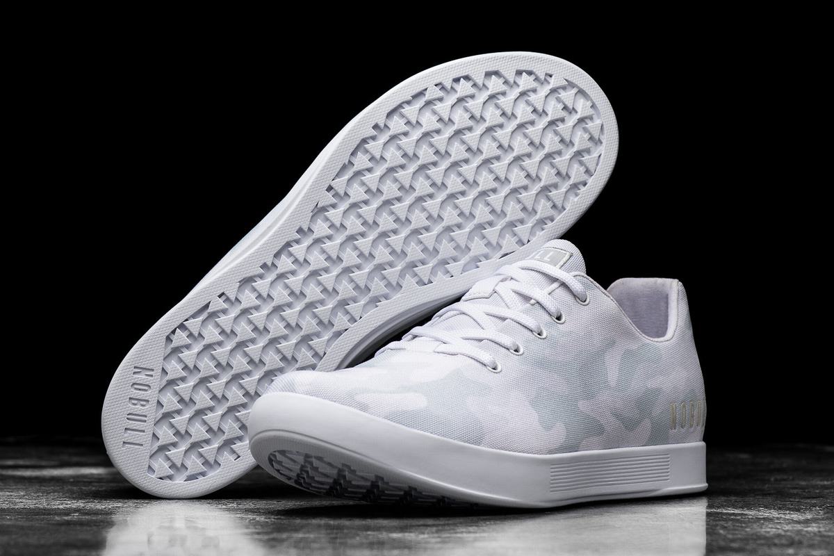 Basket Nobull Canvas Trainer Femme Blanche Camouflage | UT9236074