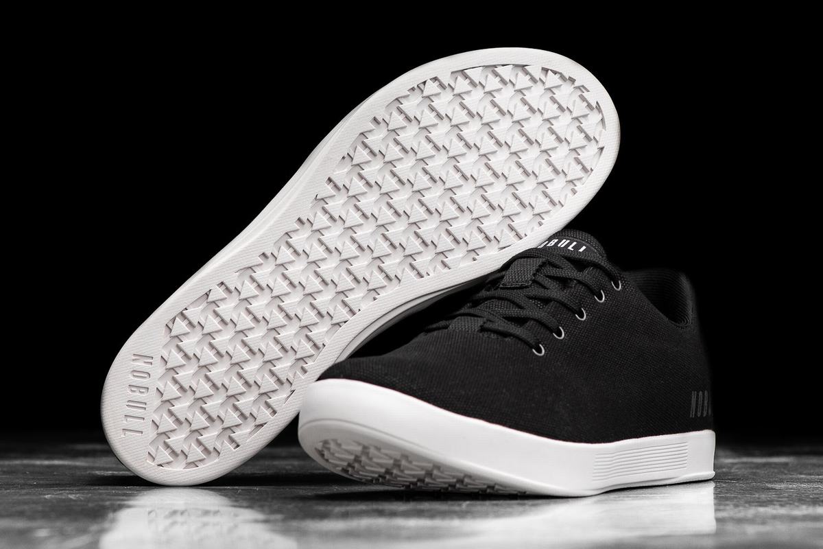 Basket Nobull Canvas Trainer Femme Noir Blanche | XZ8752016