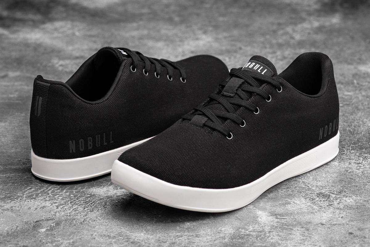 Basket Nobull Canvas Trainer Femme Noir Blanche | XZ8752016