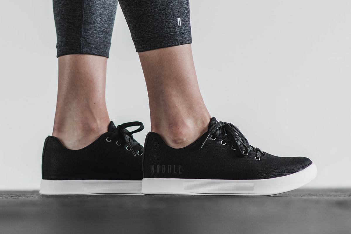 Basket Nobull Canvas Trainer Femme Noir Blanche | XZ8752016