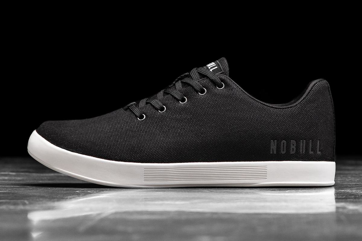 Basket Nobull Canvas Trainer Femme Noir Blanche | XZ8752016