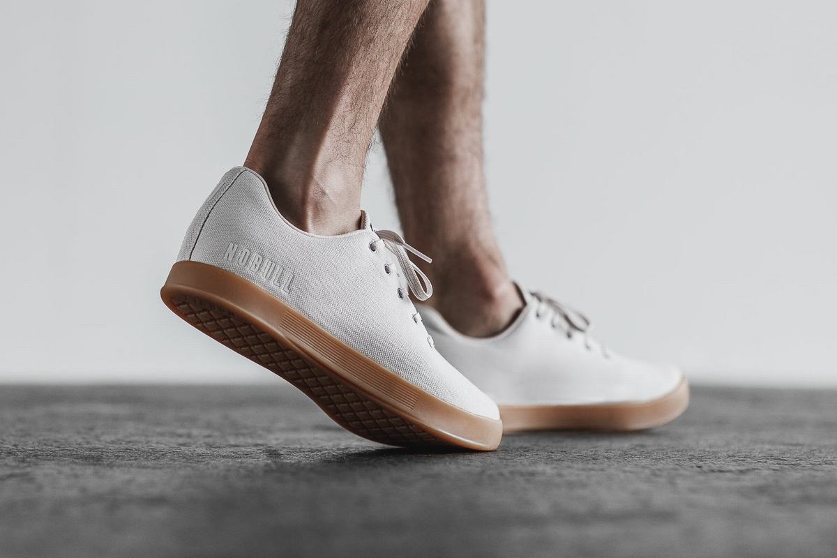 Basket Nobull Canvas Trainer Homme Blanche | OL7501392