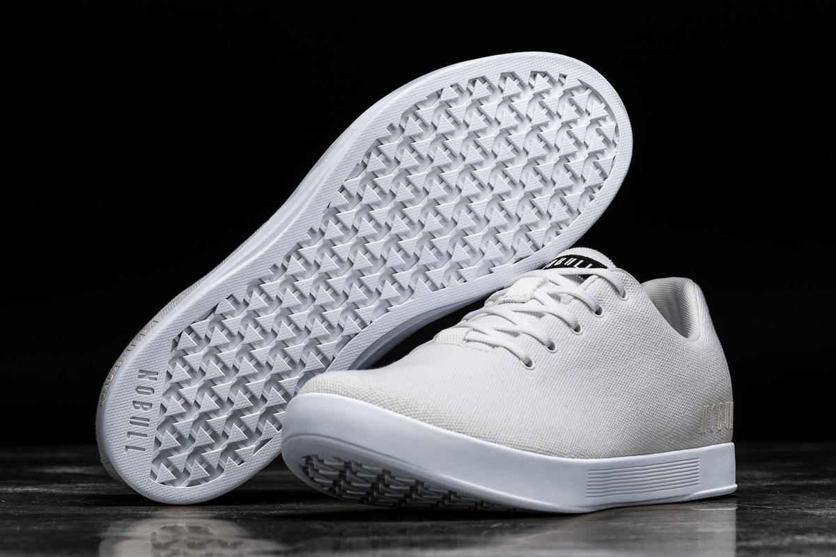 Basket Nobull Canvas Trainer Homme Blanche | QV3270589