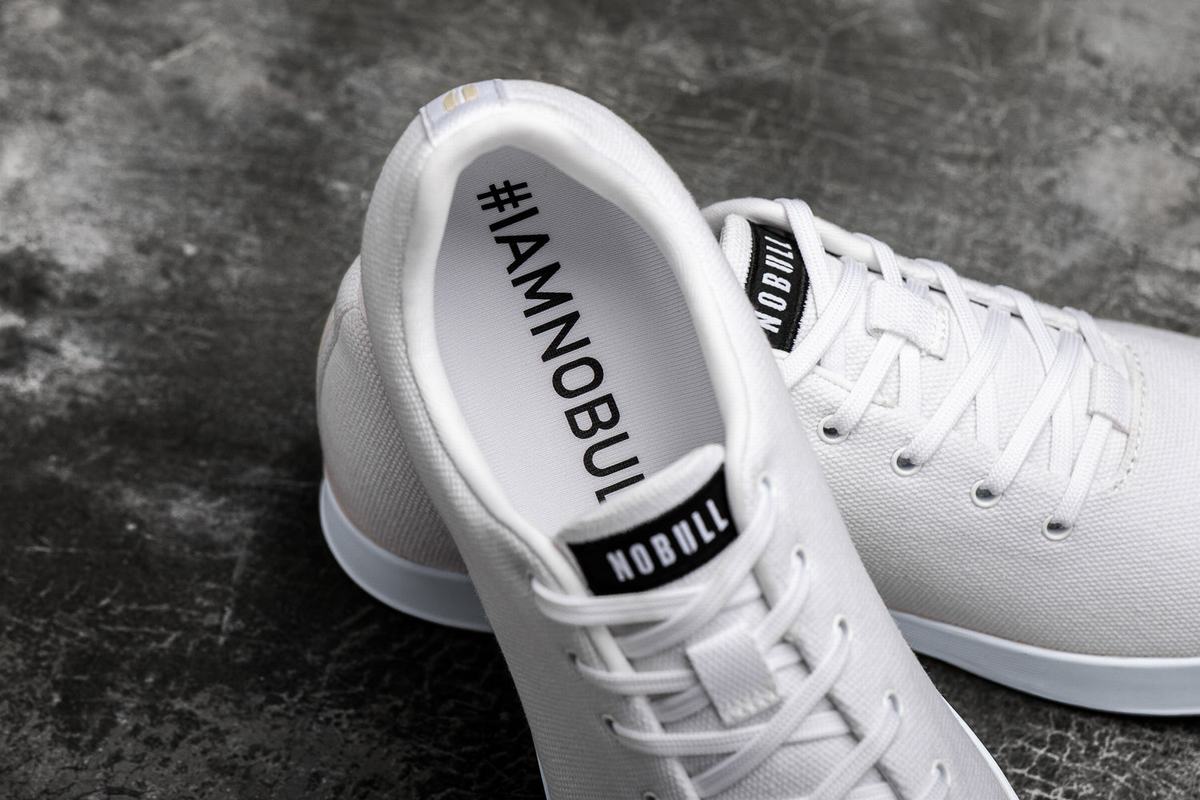 Basket Nobull Canvas Trainer Homme Blanche | QV3270589