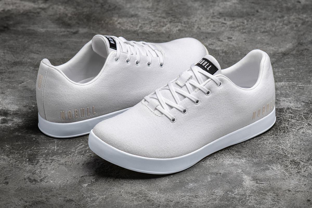 Basket Nobull Canvas Trainer Homme Blanche | QV3270589
