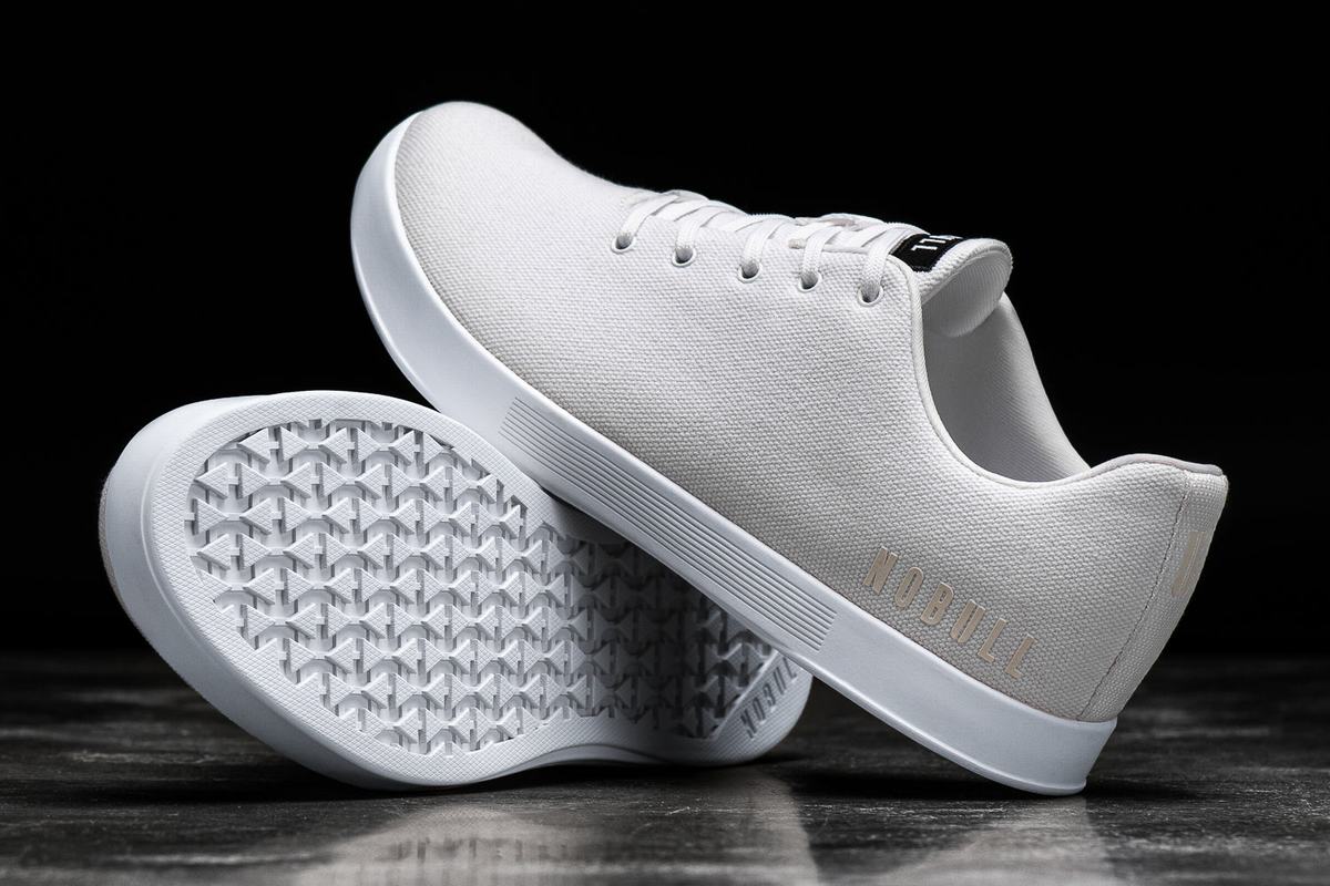 Basket Nobull Canvas Trainer Homme Blanche | QV3270589