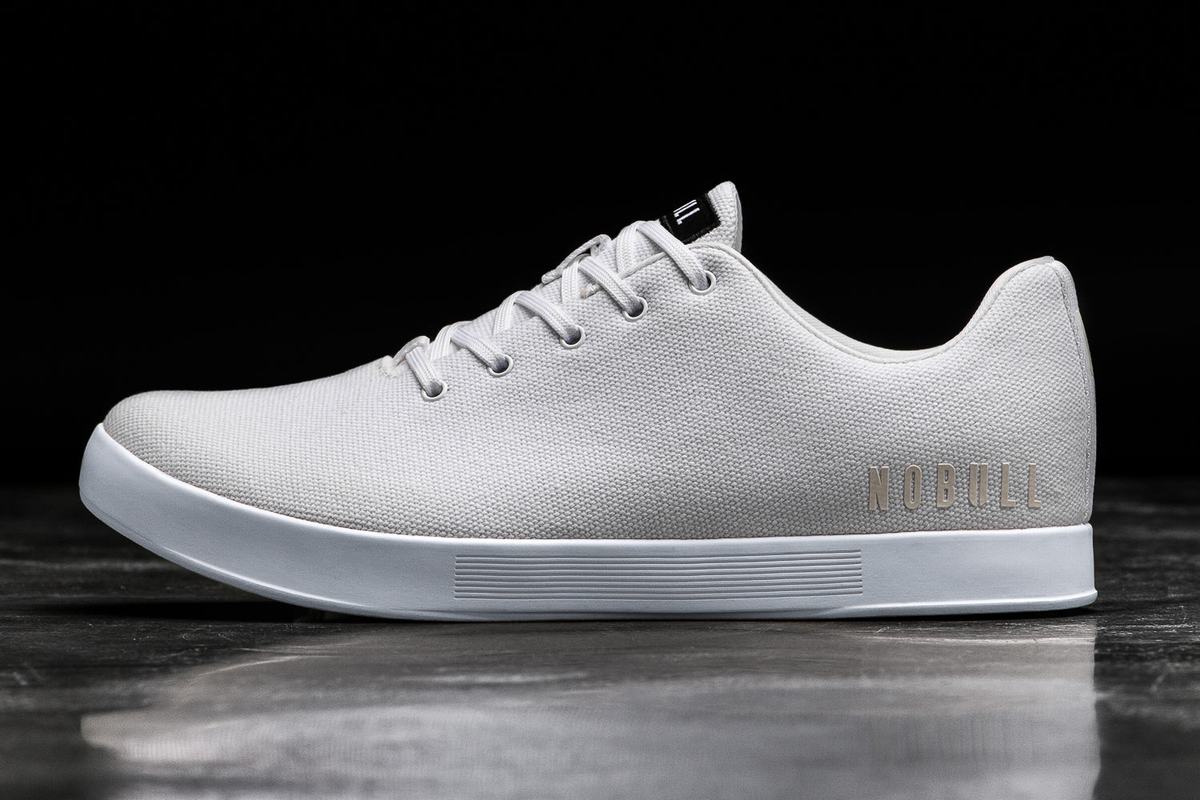 Basket Nobull Canvas Trainer Homme Blanche | QV3270589