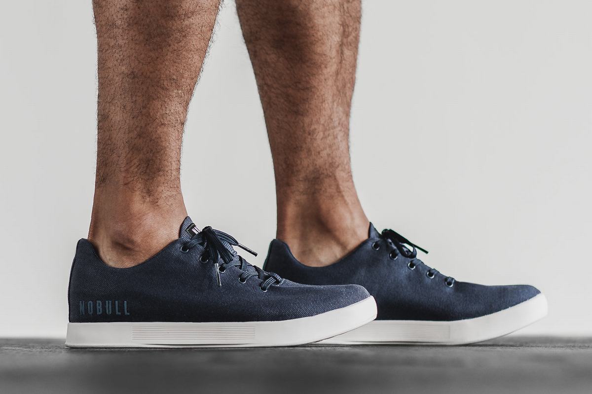 Basket Nobull Canvas Trainer Homme Bleu Marine Blanche | SE4016932