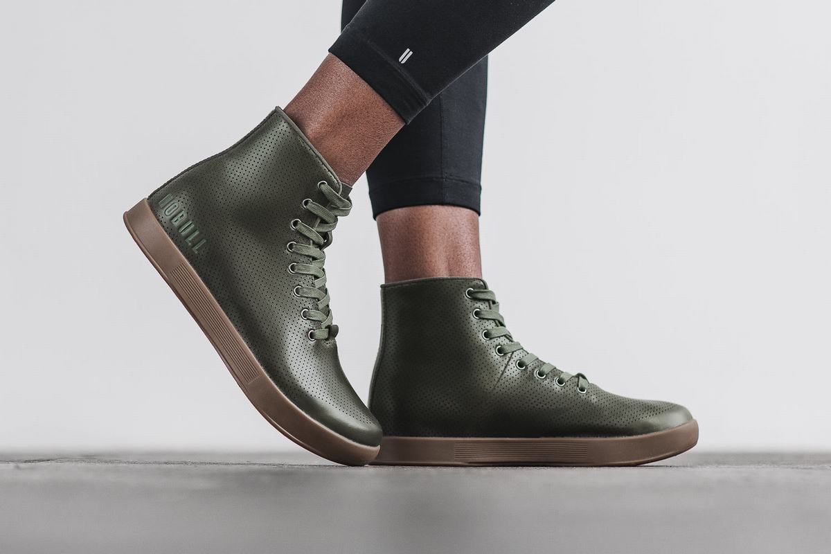 Basket Nobull High-Top Army Trainer Femme Vert Olive | GX1825376