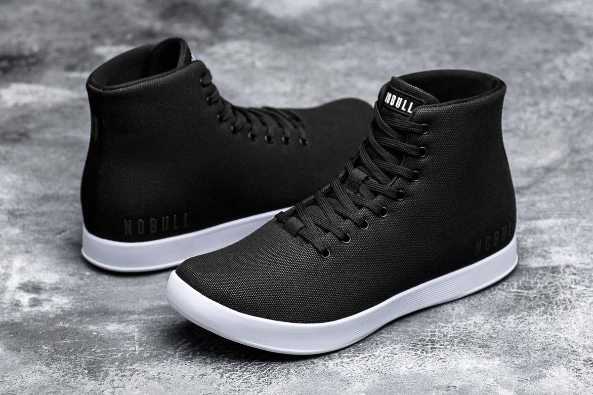 Basket Nobull High-Top Canvas Trainer Femme Noir Blanche | EW9271348