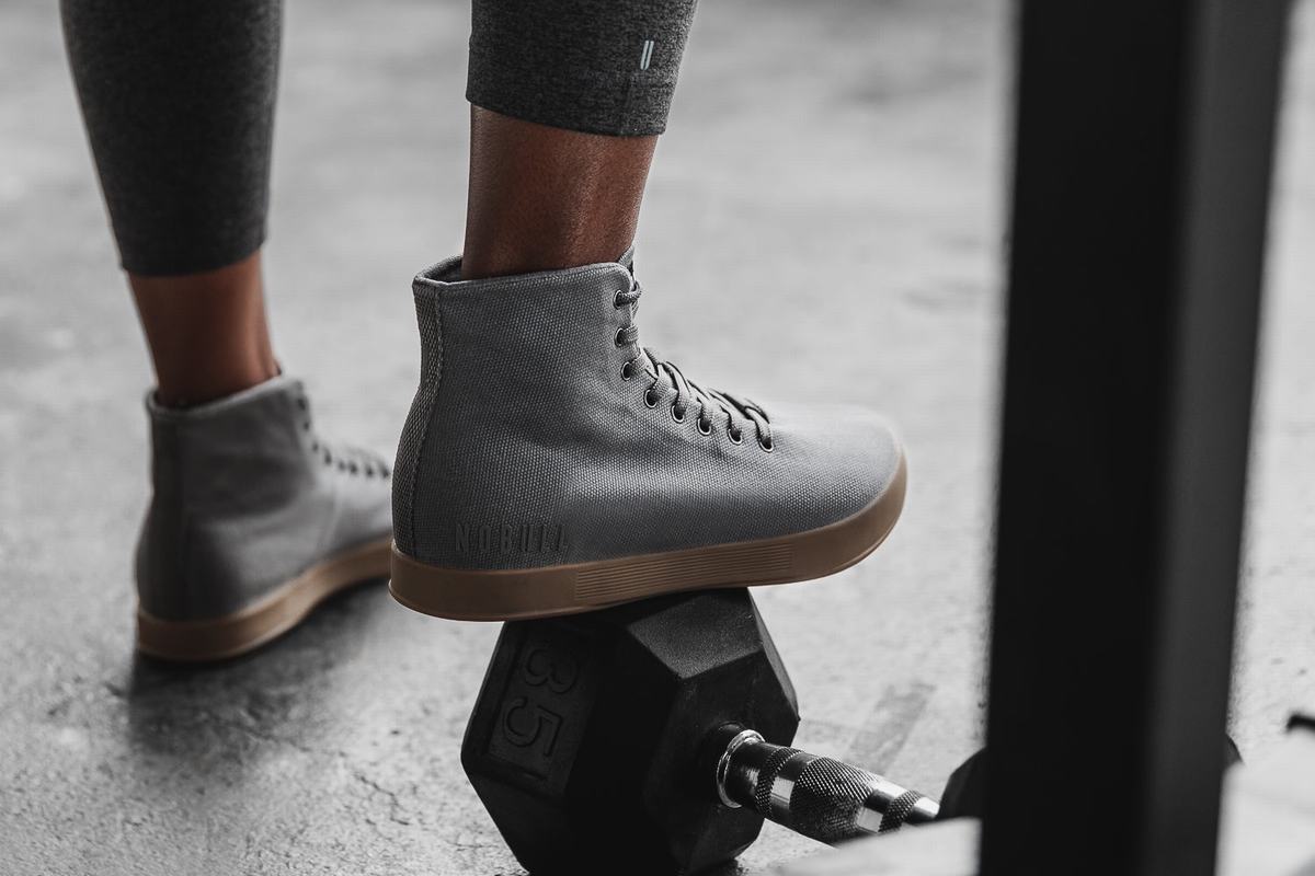 Basket Nobull High-Top Canvas Trainer Femme Grise Foncé | OJ0578943