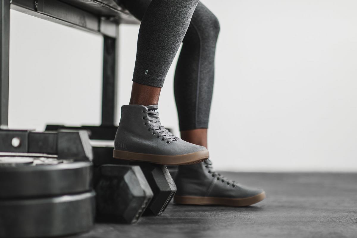 Basket Nobull High-Top Canvas Trainer Femme Grise Foncé | OJ0578943