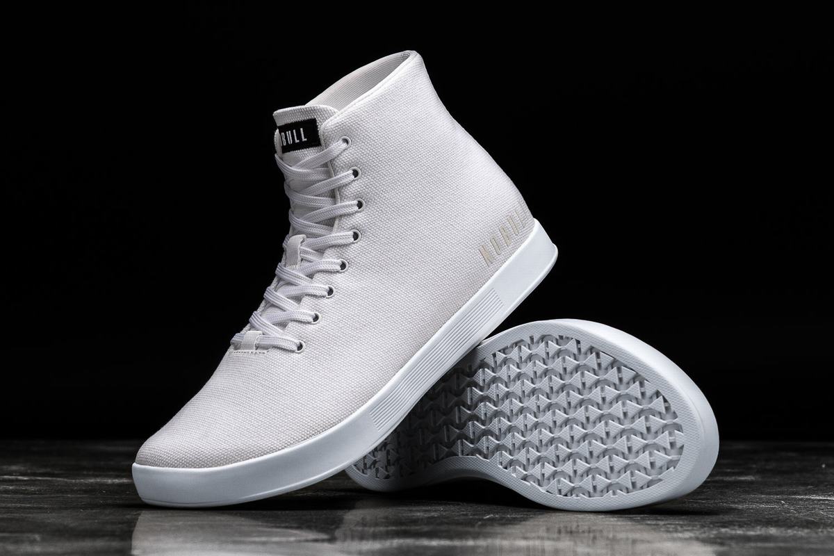Basket Nobull High-Top Canvas Trainer Femme Blanche | QZ7943810
