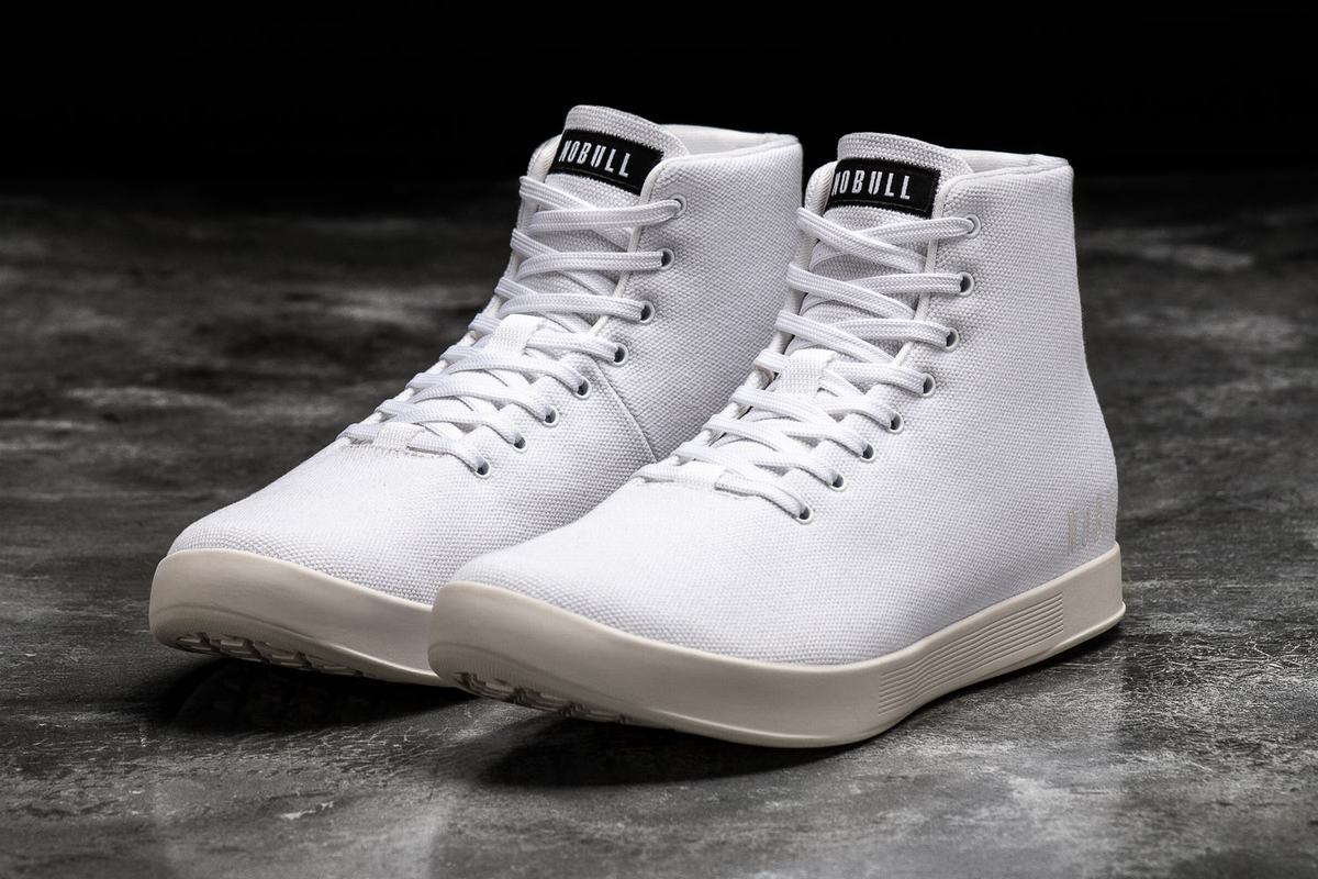Basket Nobull High-Top Canvas Trainer Homme Blanche | FI8273645