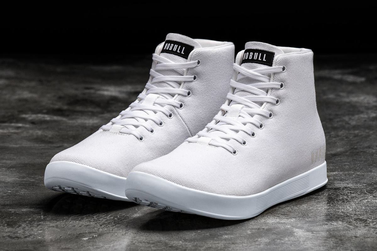 Basket Nobull High-Top Canvas Trainer Homme Blanche | IH0219357