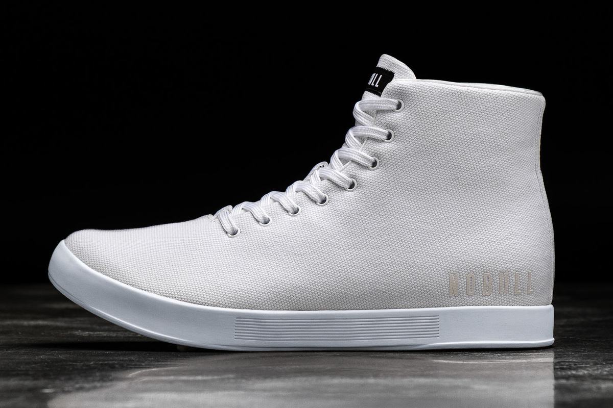 Basket Nobull High-Top Canvas Trainer Homme Blanche | IH0219357