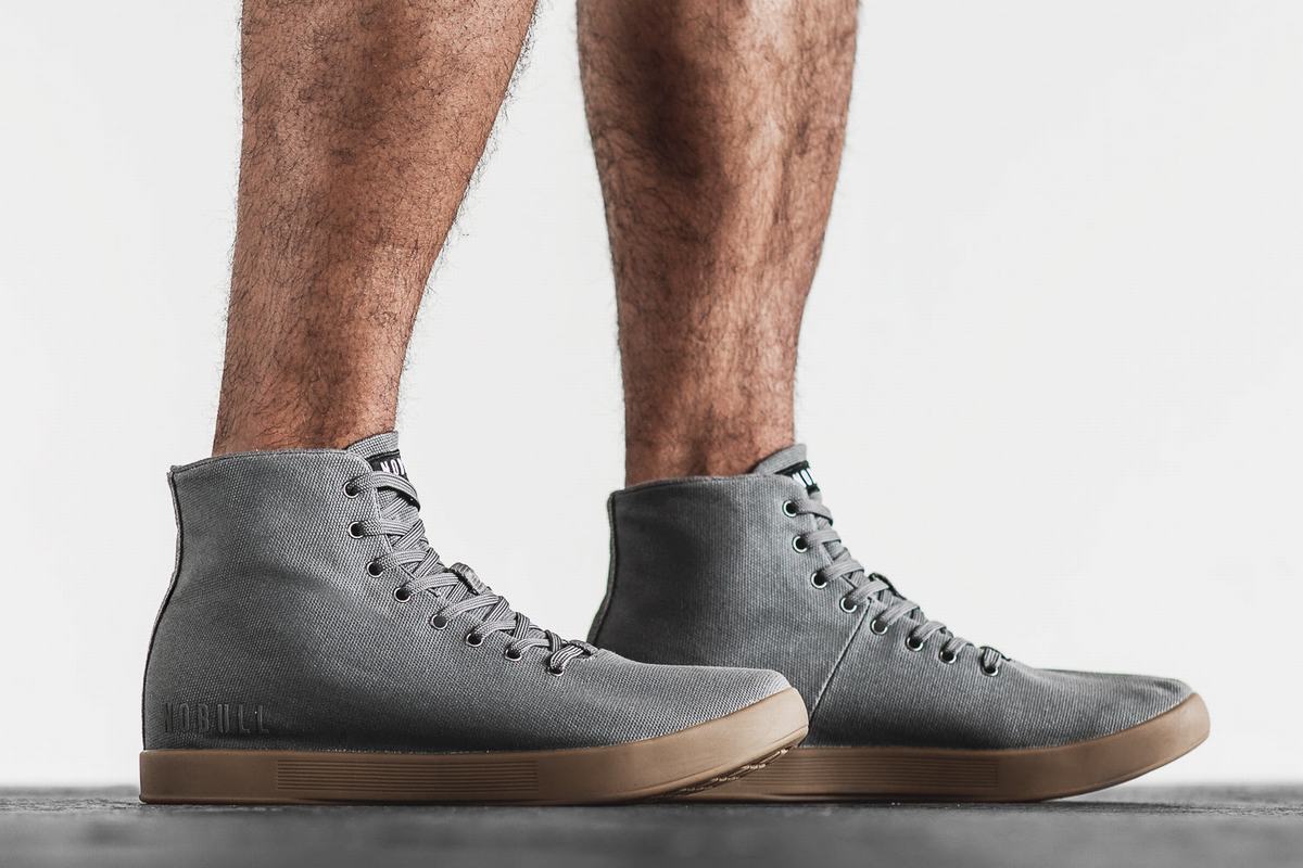 Basket Nobull High-Top Canvas Trainer Homme Grise Foncé | IY2197645