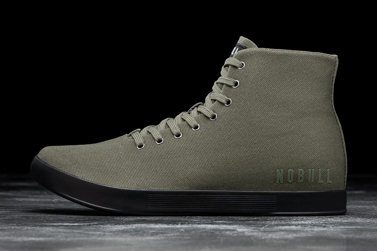 Basket Nobull High-Top Canvas Trainer Homme Vert Foncé Noir | VJ0349625