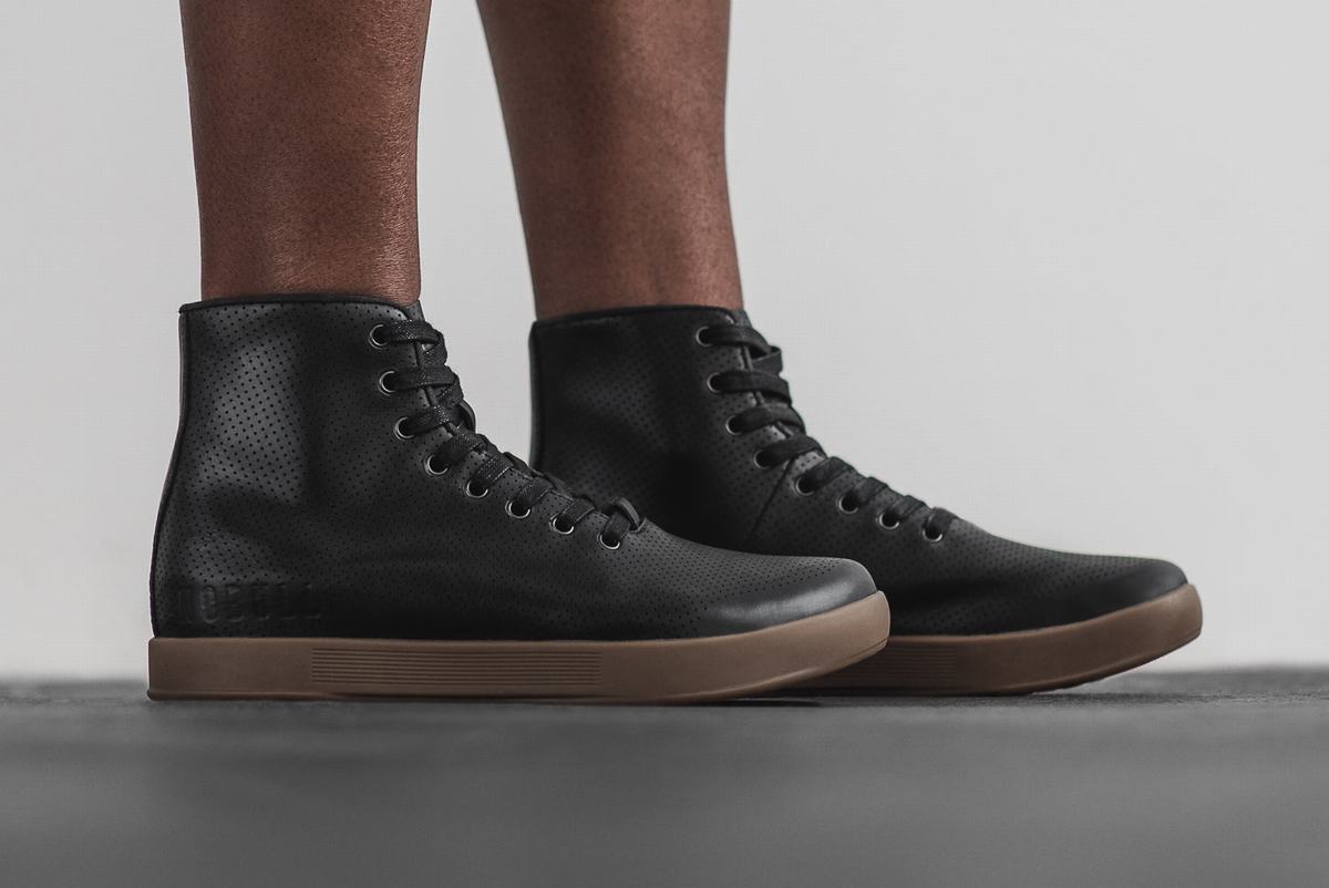 Basket Nobull High-Top Leather Trainer Femme Noir | BW4126095
