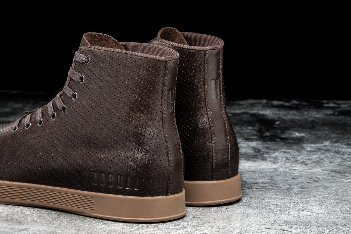 Basket Nobull High-Top Leather Trainer Femme Marron | DZ4657309