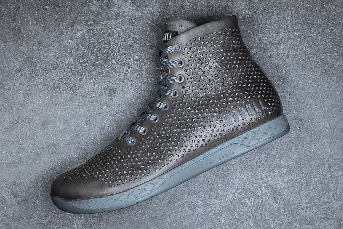 Basket Nobull High-Top Leather Trainer Femme Grise | JE3521487