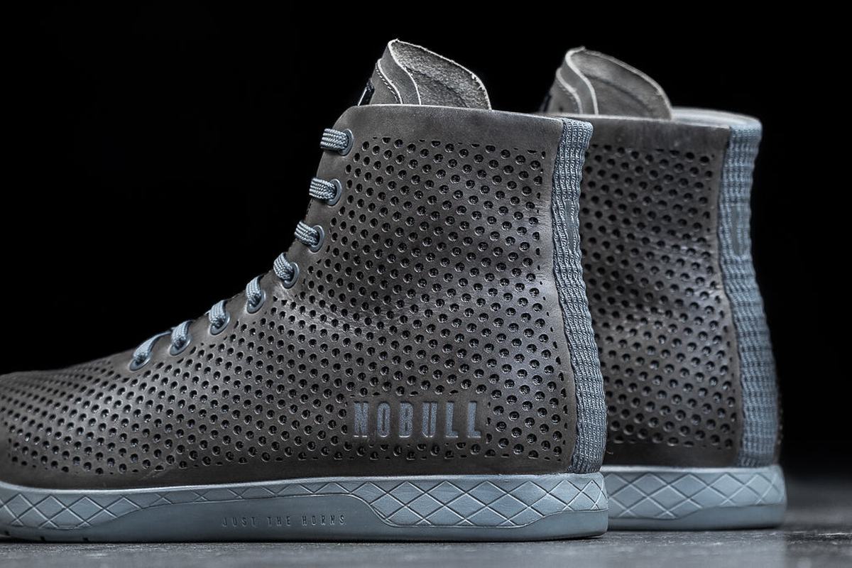 Basket Nobull High-Top Leather Trainer Femme Grise | JE3521487