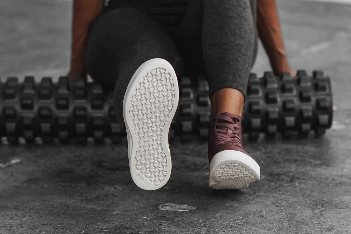 Basket Nobull High-Top Leather Trainer Femme Bordeaux | LS4759612