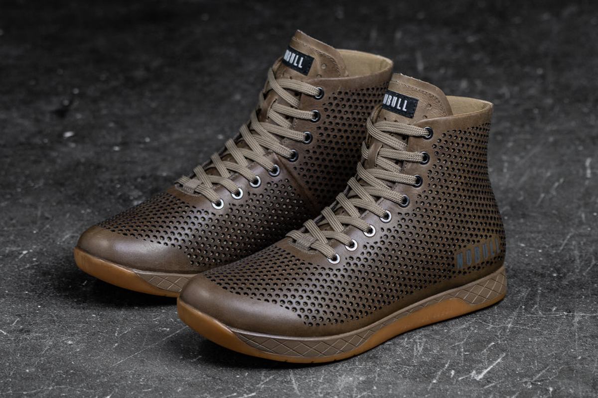 Basket Nobull High-Top Leather Trainer Femme Marron | QT3967105